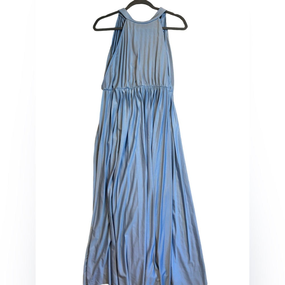 ASOS blue pleated midi dress size US 12